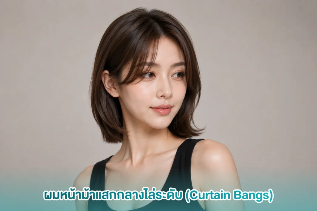 ผมหน้าม้าแสกกลางไล่ระดับ (Curtain Bangs)