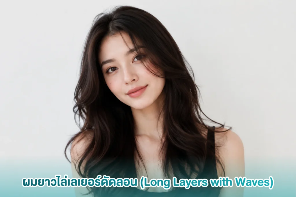 ผมยาวไล่เลเยอร์ดัดลอน (Long Layers with Waves)

