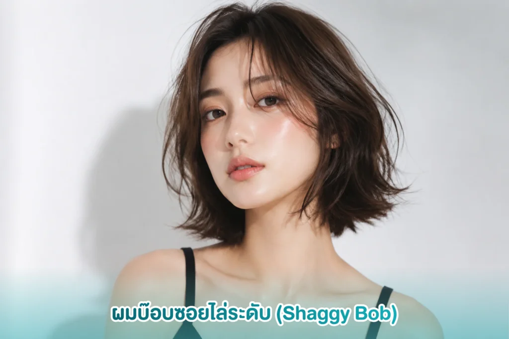 ผมบ๊อบซอยไล่ระดับ (Shaggy Bob)
