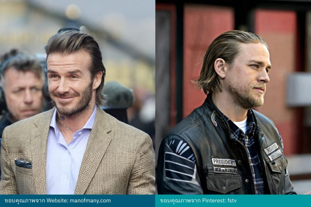 ทรงผมผู้ชาย Slicked Back Long ผมยาวหวีเปียก